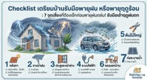 Checklist เตรียมบ้านรับมือพายุฝน หรือพายุฤดูร้อน  : 7 จุดเสี่ยงที่ต้องเช็กก่อนพายุฝนถล่ม! รับมือเข้า ฤดูฝนตก