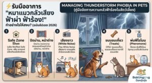 ⚡️รับมืออาการ “หมาแมวกลัวเสียง ฟ้าผ่า ฟ้าร้อง! ” ทำอย่างไรให้สงบ? (ฉบับอัปเดต 2026)